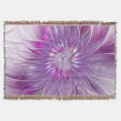 Roze Paarse Bloem Passie Abstract Fractale Kunst Deken (Voorkant)