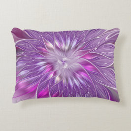 Roze Paarse Bloem Passie Abstracte Fractale Kunst Accent Kussen
