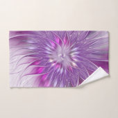 Roze Paarse Bloem Passie Abstracte Fractale Kunst Bad Handdoek (Handdoek)