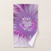 Roze Paarse Bloem Passie Abstracte Fractale Kunst Bad Handdoek (Handdoek)