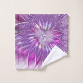 Roze Paarse Bloem Passie Abstracte Fractale Kunst Bad Handdoek (Wasdoekje)