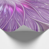 Roze Paarse Bloem Passie Abstracte Fractale Kunst Cadeaupapier (Hoek)