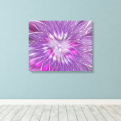 Roze Paarse Bloem Passie Abstracte Fractale Kunst Canvas Afdruk (Insitu (Houten vloer))