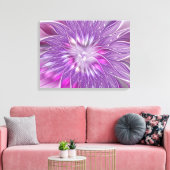 Roze Paarse Bloem Passie Abstracte Fractale Kunst Canvas Afdruk (Insitu (Woonkamer))