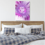 Roze Paarse Bloem Passie Abstracte Fractale Kunst Canvas Afdruk (Insitu (Slaapkamer))