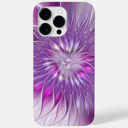 Roze Paarse Bloem Passie Abstracte Fractale Kunst Case-Mate iPhone Case (Achterkant)