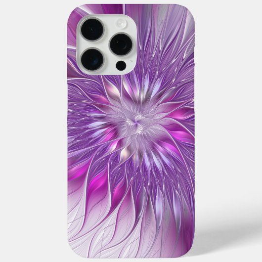 Roze Paarse Bloem Passie Abstracte Fractale Kunst Case-Mate iPhone Case (Achterkant)