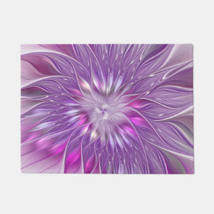 Roze Paarse Bloem Passie Abstracte Fractale Kunst Deurmat
