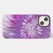 Roze Paarse Bloem Passie Abstracte Fractale Kunst iPhone Hoesje (Achterkant horizontaal)