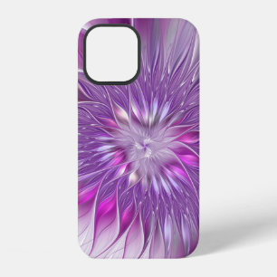 Roze Paarse Bloem Passie Abstracte Fractale Kunst iPhone 12 Hoesje