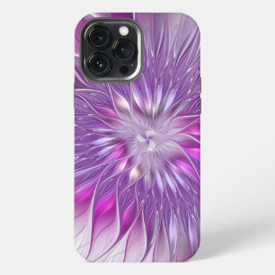 Roze Paarse Bloem Passie Abstracte Fractale Kunst iPhone 13 Pro Max Hoesje