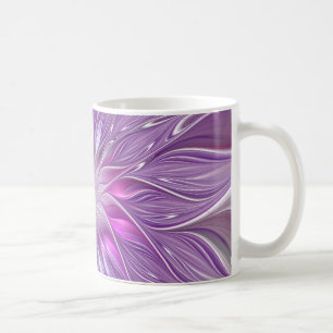 Roze Paarse Bloem Passie Abstracte Fractale Kunst Koffiemok