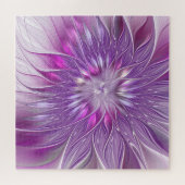 Roze Paarse Bloem Passie Abstracte Fractale Kunst Legpuzzel (Horizontaal)