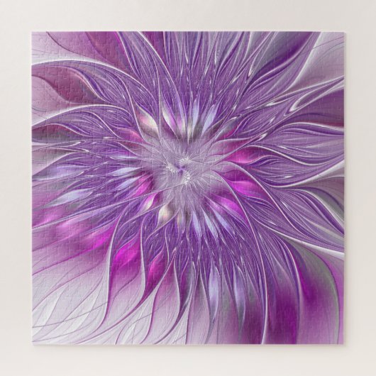 Roze Paarse Bloem Passie Abstracte Fractale Kunst Legpuzzel (Verticaal)