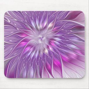 Roze Paarse Bloem Passie Abstracte Fractale Kunst Muismat