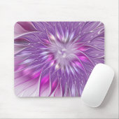 Roze Paarse Bloem Passie Abstracte Fractale Kunst Muismat (Met muis)