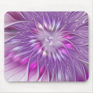 Roze Paarse Bloem Passie Abstracte Fractale Kunst Muismat