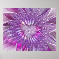 Roze Paarse Bloem Passie Abstracte Fractale Kunst