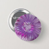 Roze Paarse Bloem Passie Abstracte Fractale Kunst Ronde Button 5,7 Cm (Voorkant /achterkant)