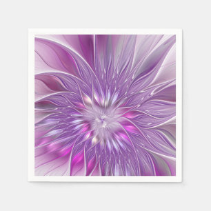 Roze Paarse Bloem Passie Abstracte Fractale Kunst Servet