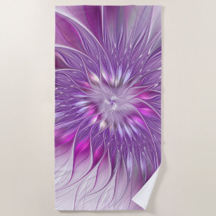 Roze Paarse Bloem Passie Abstracte Fractale Kunst Strandlaken