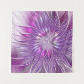 Roze Paarse Bloem Passie Abstracte Fractale Kunst Wandkleed (Voorkant (horizontaal))