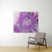 Roze Paarse Bloem Passie Abstracte Fractale Kunst Wandkleed (In Situ (horizontaal))