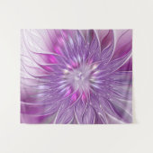 Roze Paarse Bloem Passie Abstracte Fractale Kunst Wandkleed (Voorkant (horizontaal))