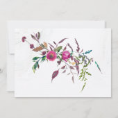 Roze Paarse Bloem Tuin Floral Christelijk bruiloft Kaart (Achterkant)