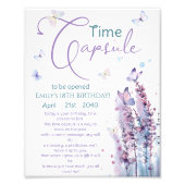 Roze paarse bloem vlinder verjaardagstijd Capsule Foto Afdruk (Voorkant)