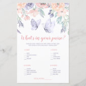 Roze Paarse Bloem Vlinder Wat Zit Er In Je Tas (Voorkant)