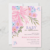 Roze paarse Bloemboog baby shower Kaart (Voorkant)
