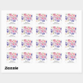 Roze & Paarse Bloemen Baby showers Envelope Seal Vierkante Sticker (Vel)