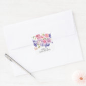 Roze & Paarse Bloemen Baby showers Envelope Seal Vierkante Sticker (Envelop)