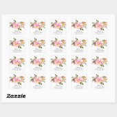 Roze & Paarse Bloemen Baby showers Envelope Seal Vierkante Sticker (Vel)