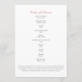 Roze Paarse Bloemen Begrafenisprogramma Programmakaart (Achterkant)