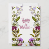 Roze paarse bloemen | Bloom Baby shower Kaart (Achterkant)