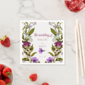 Roze paarse bloemen | Bloom Bruiloft Servet (Insitu)