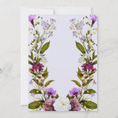 Roze paarse bloemen | Bloom Trouwdouche Kaart (Achterkant)