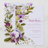 Roze paarse bloemen | Bloom Vrijgezellenfeest Kaart (Voorkant / Achterkant)