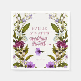 Roze paarse bloemen | Bloom Vrijgezellenfeest Servet