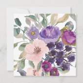 Roze Paarse Bloemen Botanische Huwelijk Kaart (Achterkant)