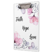  Roze Paarse Bloemen Christelijke Vrouwen Klembord (Links)