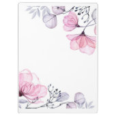  Roze Paarse Bloemen Christelijke Vrouwen Klembord (Achterkant)