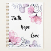 Roze Paarse Bloemen Christelijke Vrouwen Planner (Voorkant)