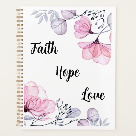  Roze Paarse Bloemen Christelijke Vrouwen Planner (Voorkant)