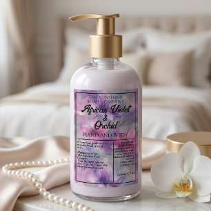 Roze & Paarse Bloemen cosmetica fles label Voedselcontainer Etiket