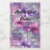 Roze & Paarse Bloemen cosmetica flesje label Voedselcontainer Etiket (Enkel label)