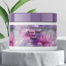 Roze & Paarse Bloemen Cosmetica Jar Label