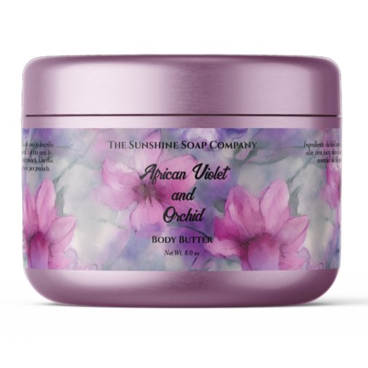 Roze & Paarse Bloemen Cosmetica Jar Label Waterfles Etiket